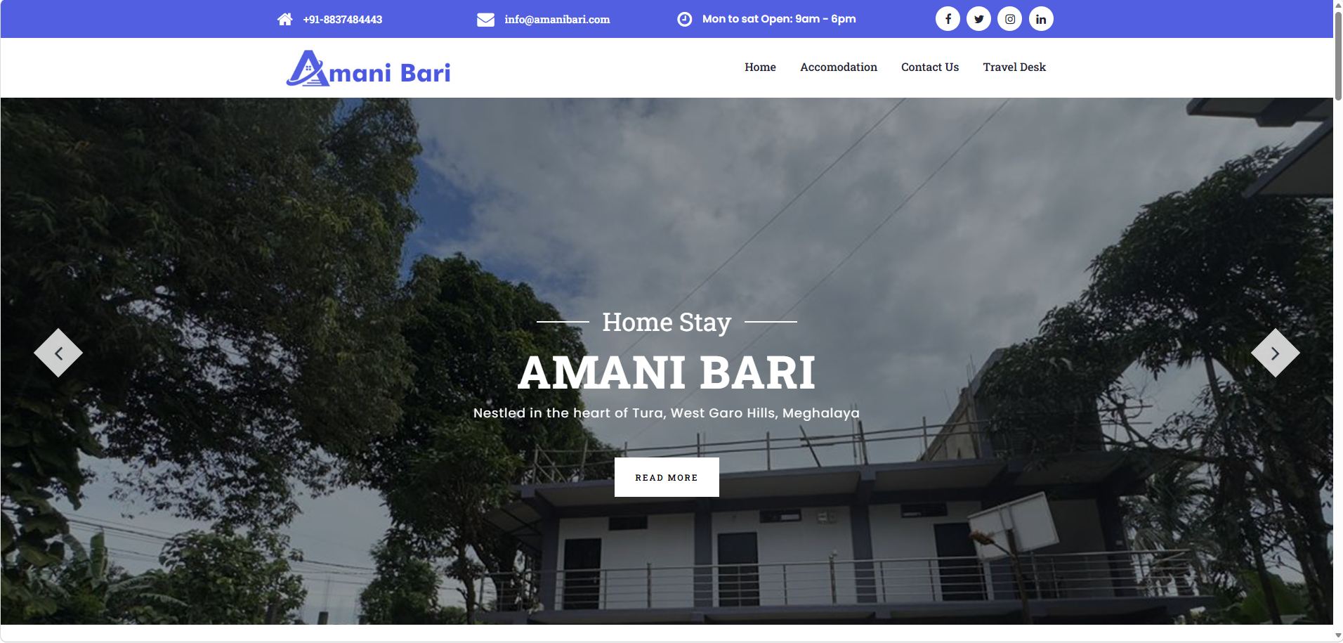 Amani Bari website screenshot