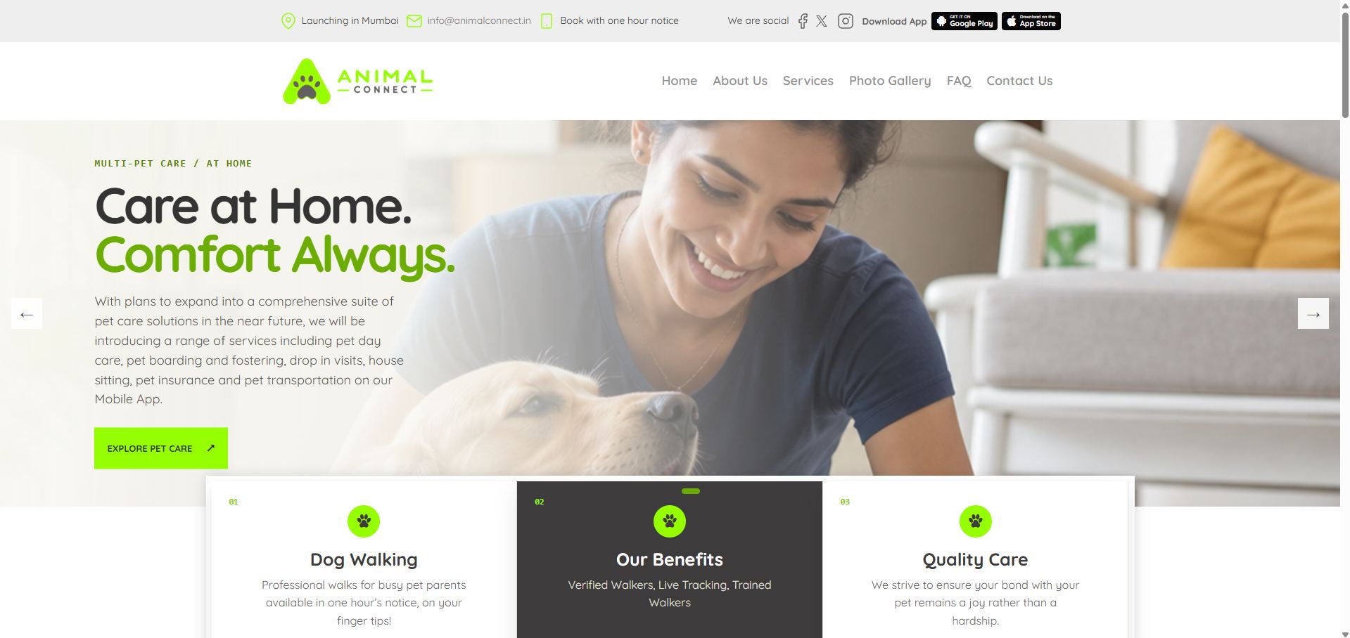 Animal Connect website screenshot
