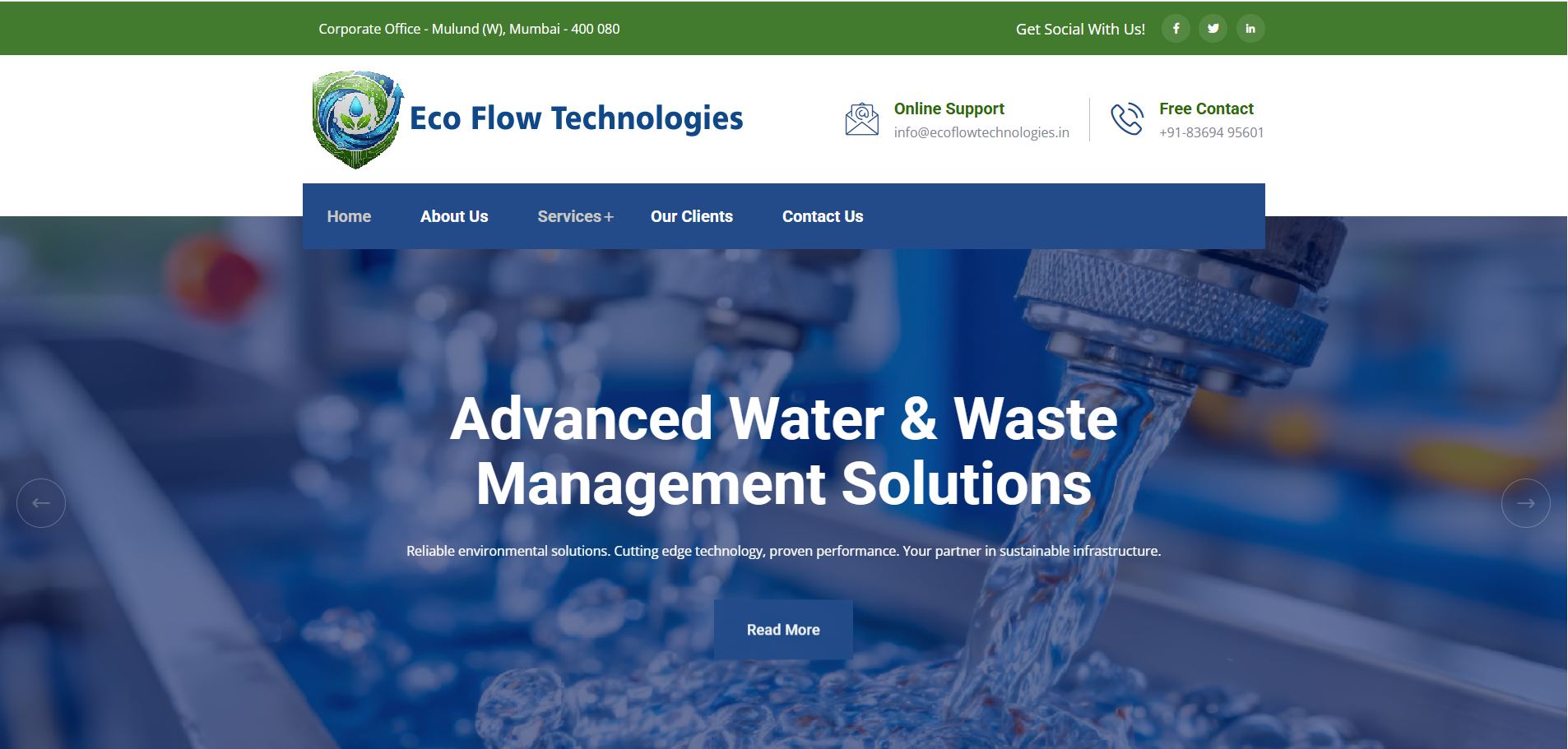 Eco Flow Technologies website screenshot