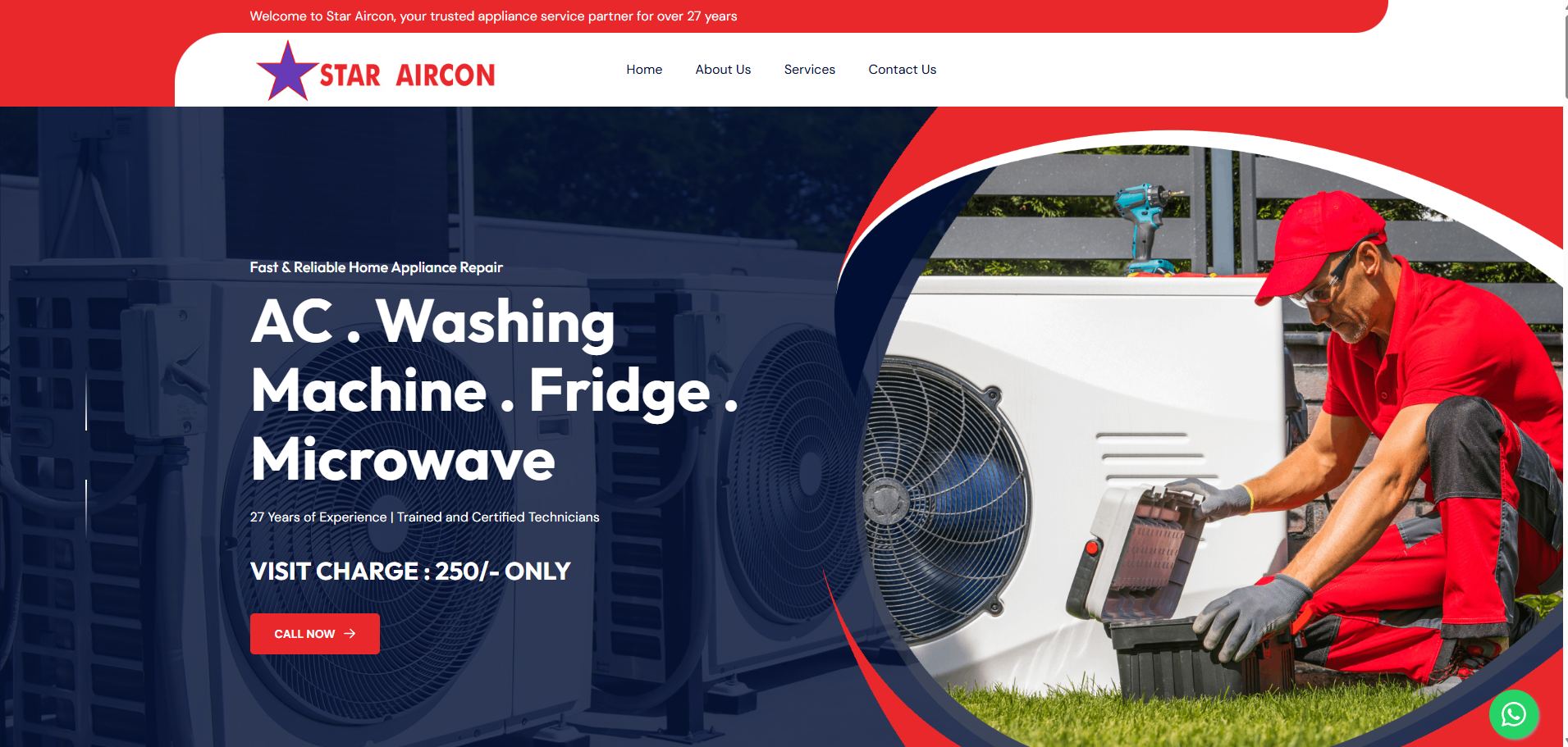 Star Air Con website screenshot